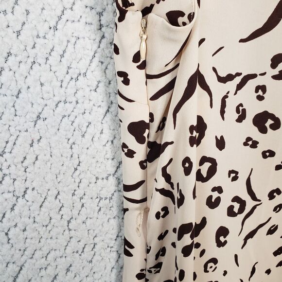 NINE WEST Slip Dress Womens M Leopard Print Y2K Coquette Softcore 34x40 - Picture 4 of 11